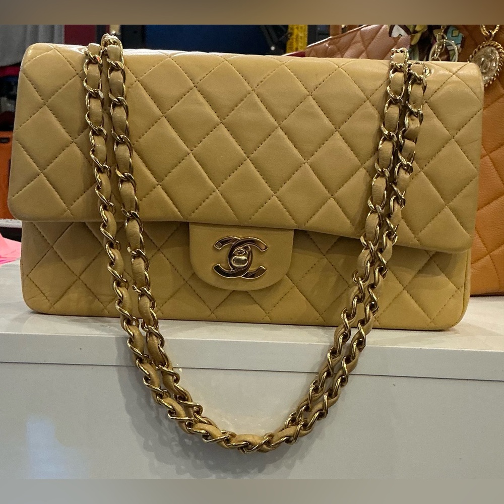 Chanel Tan Quilted Leather Bag